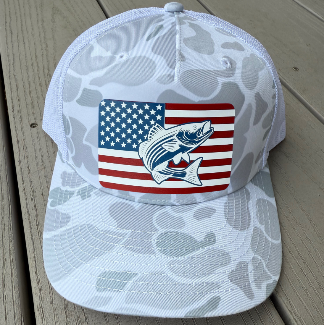 American Flag Fishing Trucker Hats