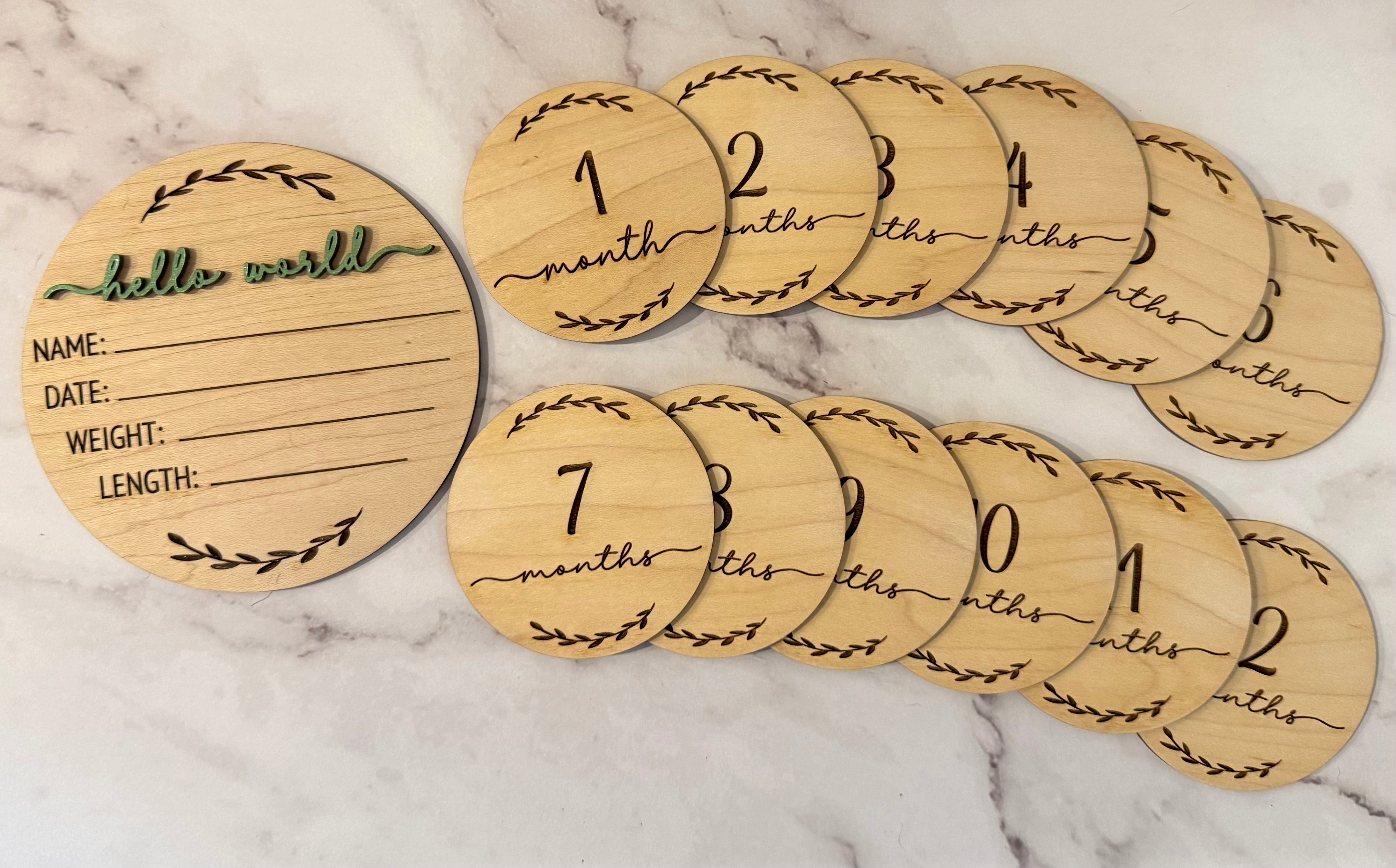 Wooden Baby Milestone Set