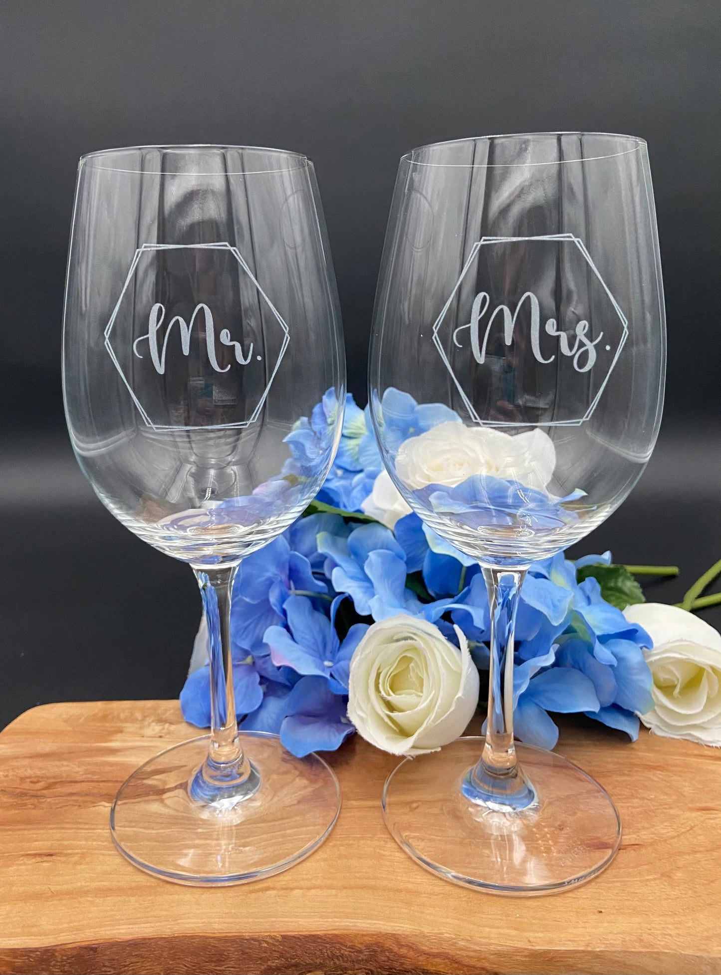 Etched Wine Glasses (set of 2)