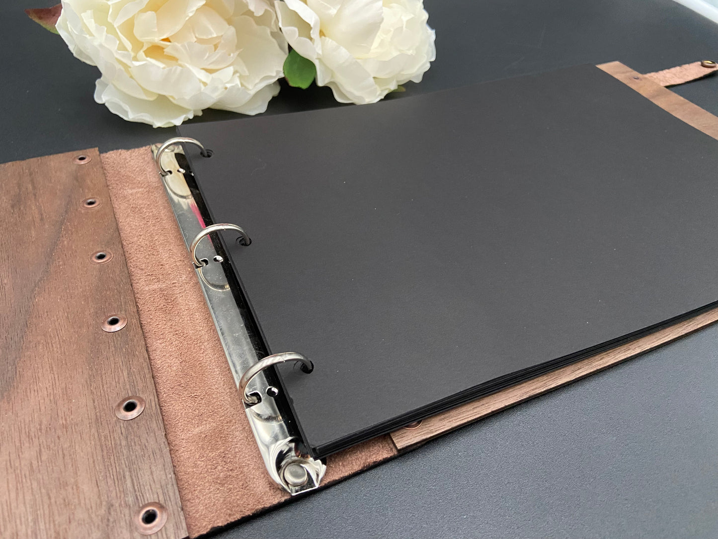 Handcrafted Wood + Leather Guest Book