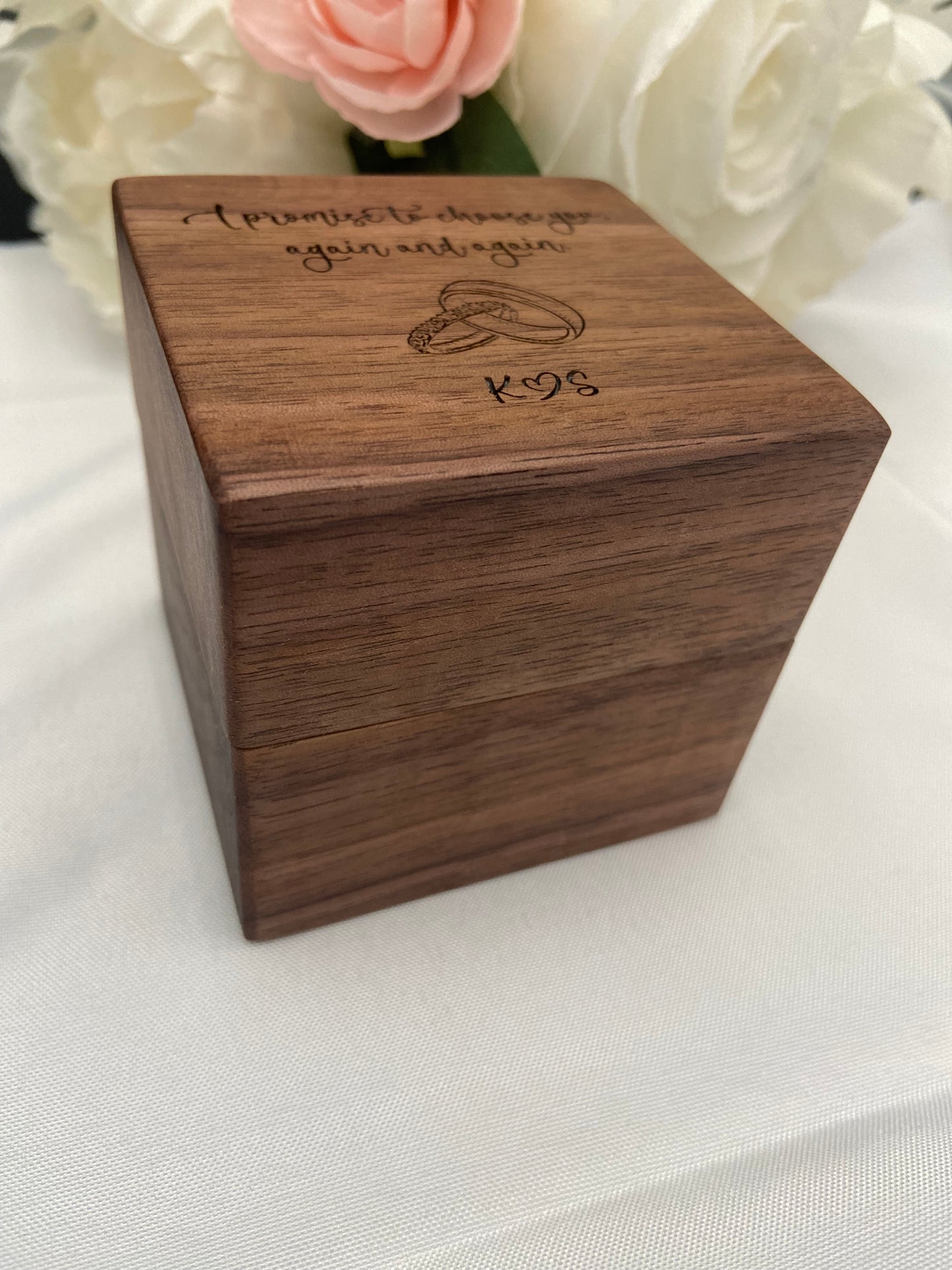 Handcrafted Black Walnut Ring Box