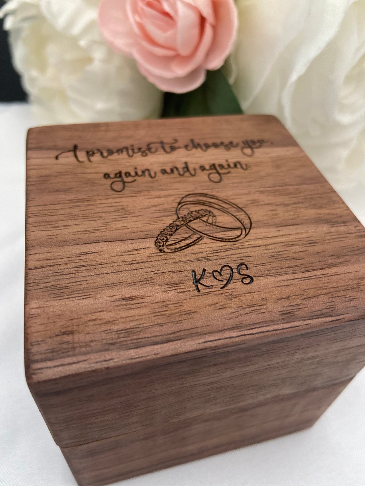 Handcrafted Black Walnut Ring Box