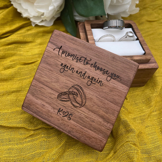 Handcrafted Black Walnut Ring Box