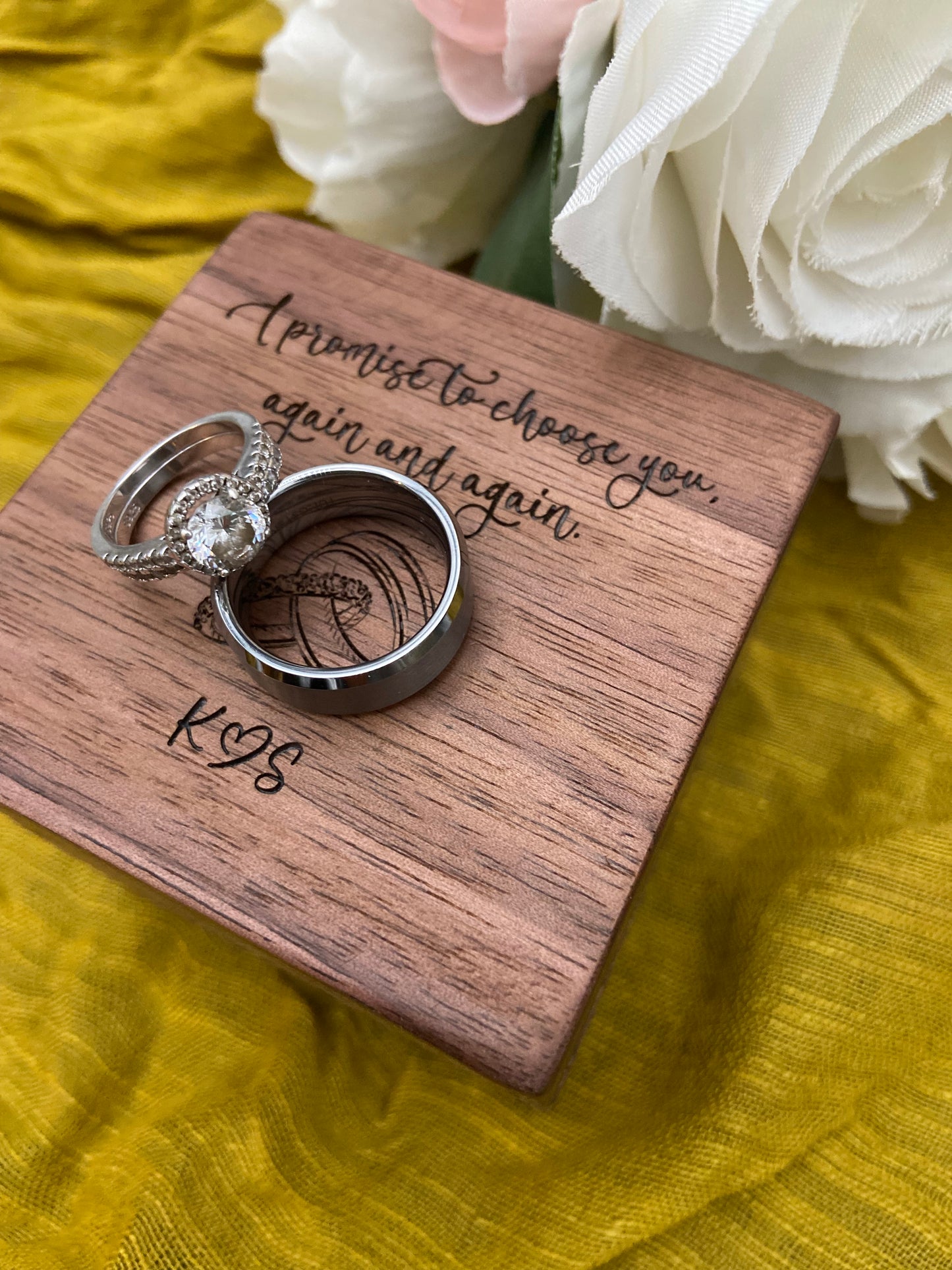 Handcrafted Black Walnut Ring Box