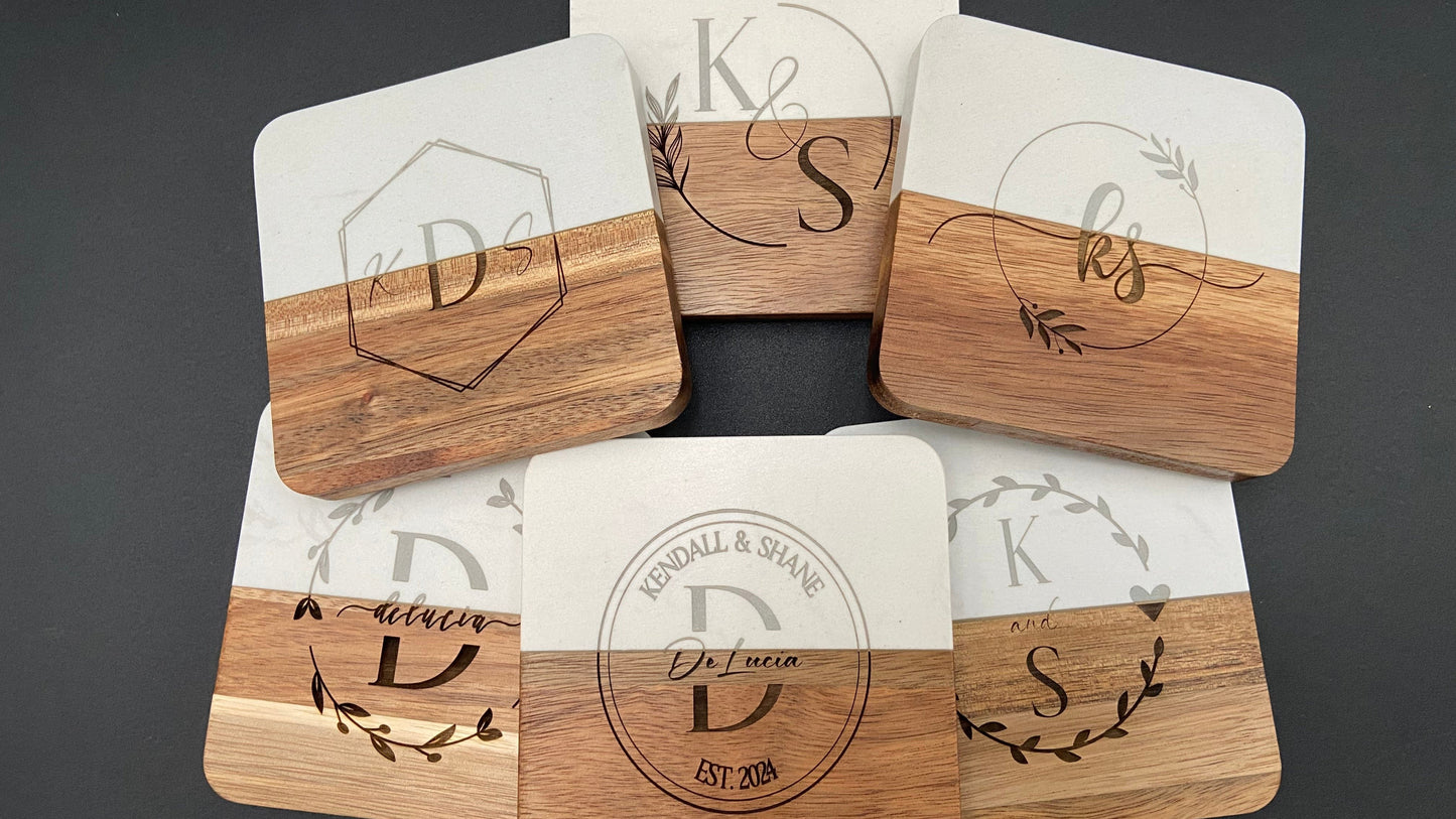 Custom Engraved Coaster Set