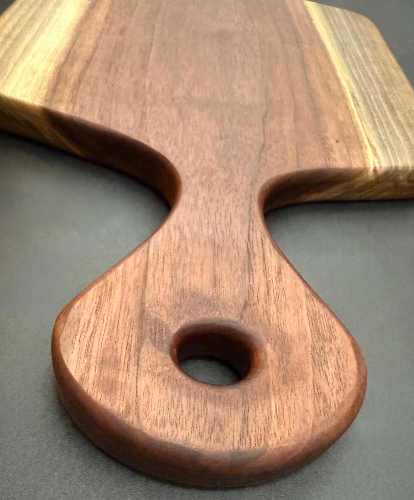 Handcrafted Black Walnut Cutting Board with Handle