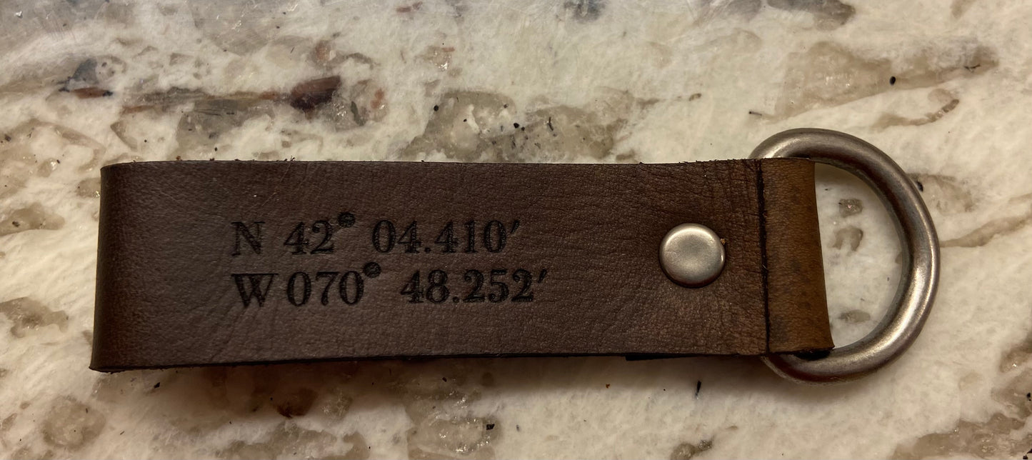 Custom Engraved Genuine Leather Keychain