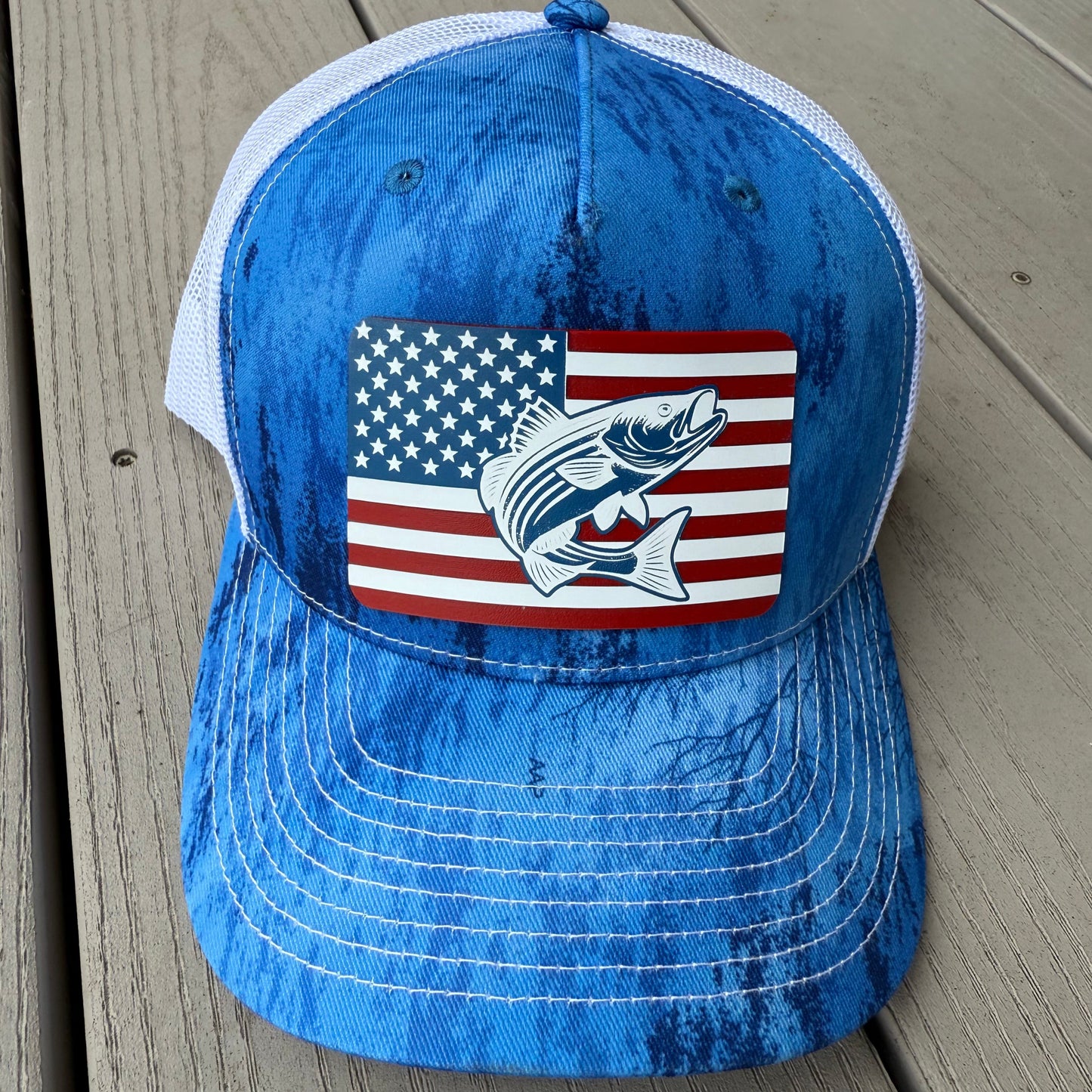 American Flag Fishing Trucker Hats