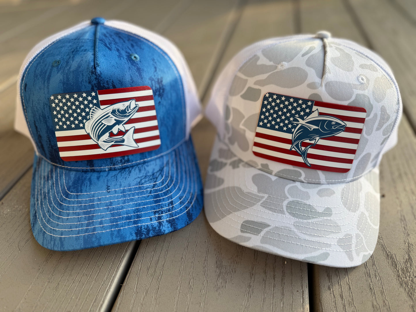 American Flag Fishing Patch Hats