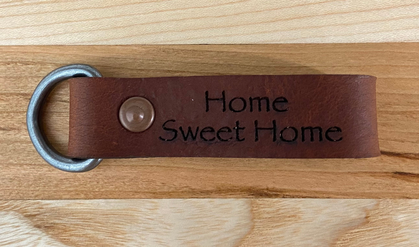 Custom Engraved Genuine Leather Keychain