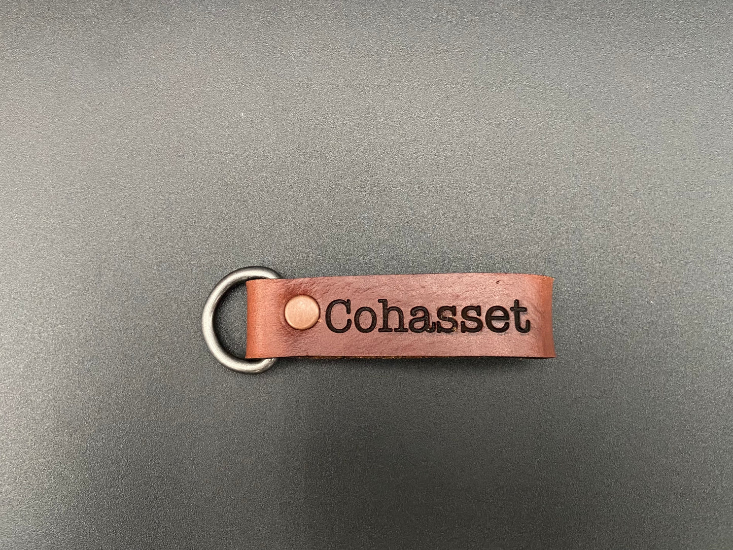 Custom Engraved Genuine Leather Keychain