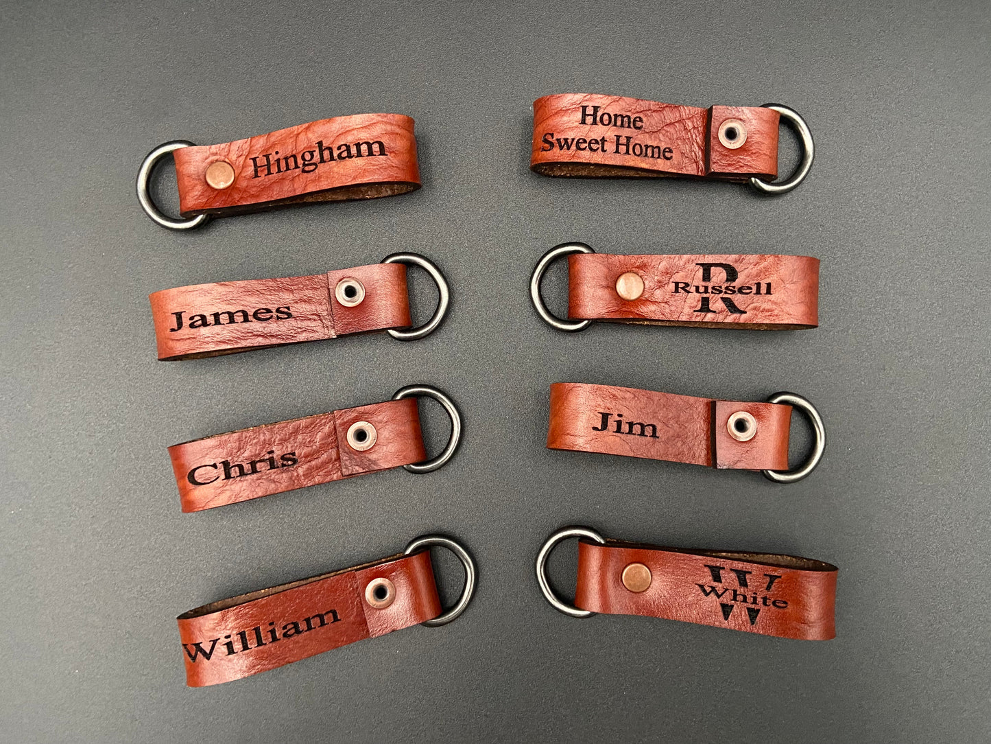 Custom Engraved Genuine Leather Keychain