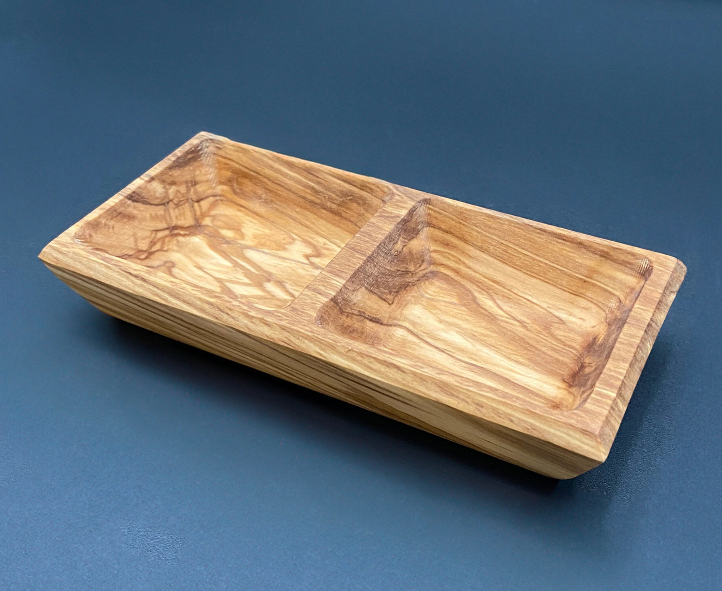 Olive Wood Double Dipping Bowl