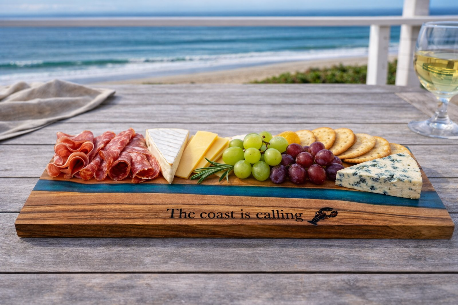 Salt & Tides Olive Wood & Resin Charcuterie Board