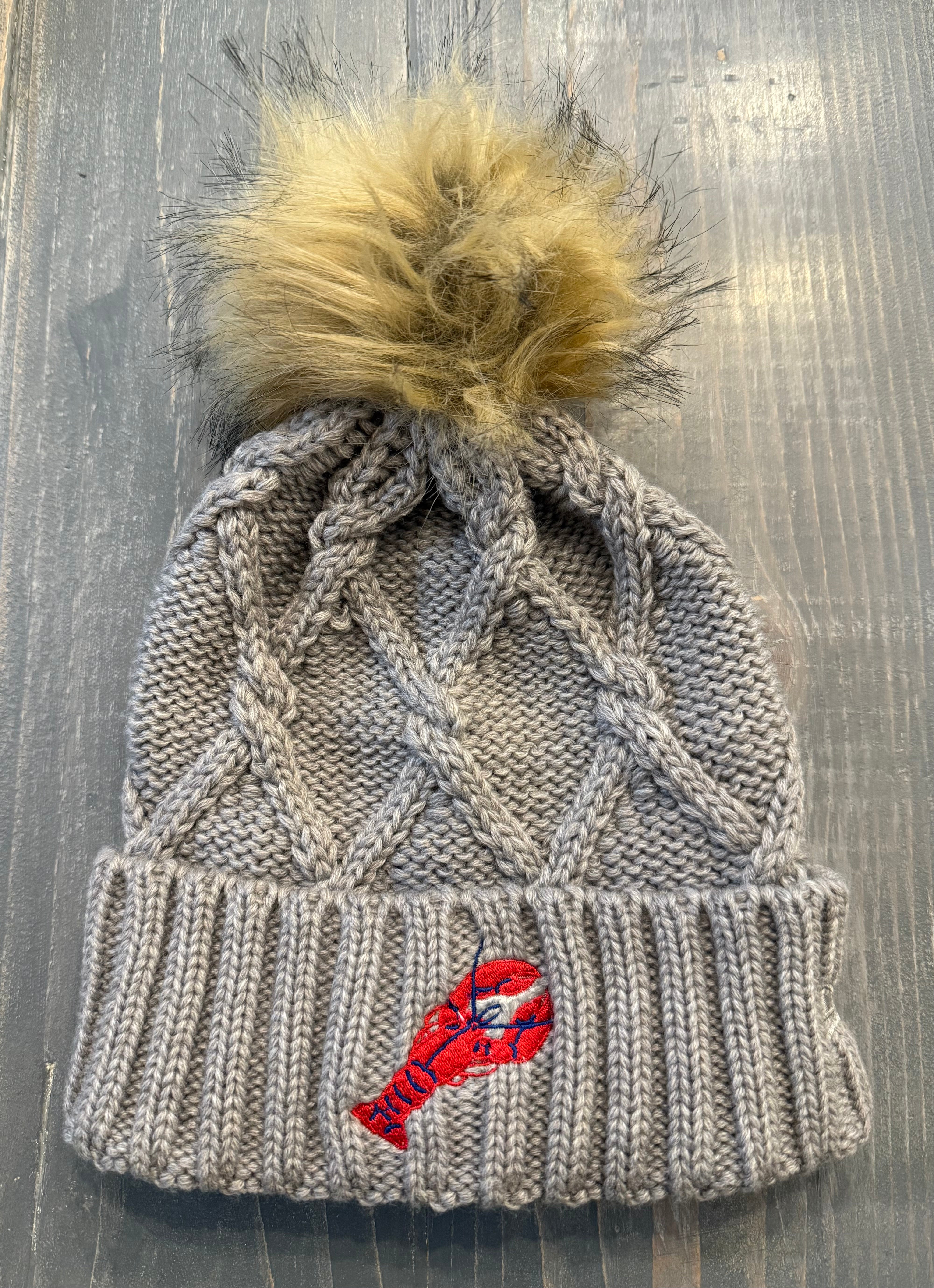 Salt & Tides Chunky Cable Knit Pom Beanie | Adult