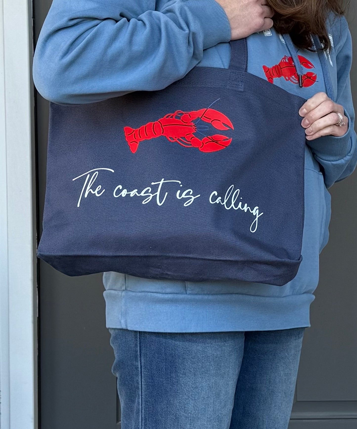 “The Coast Is Calling” Beach Wash Cotton Tote