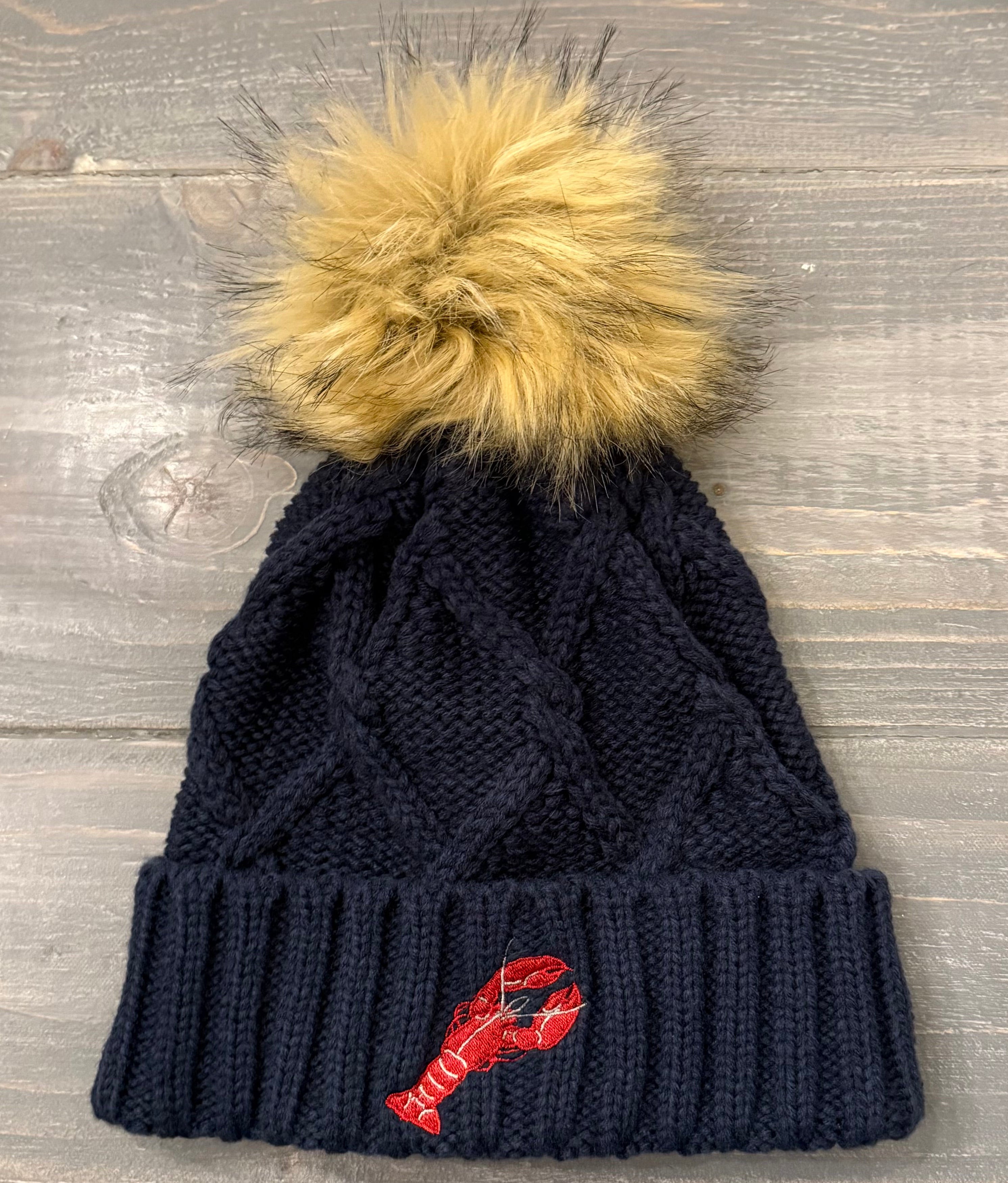 Salt & Tides Chunky Cable Knit Pom Beanie | Adult