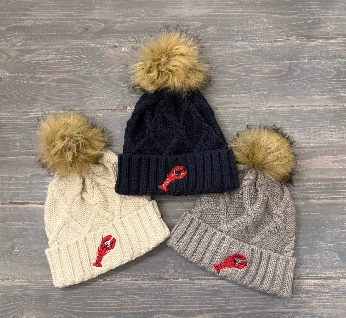 Chunky Cable Knit Lobster Beanie