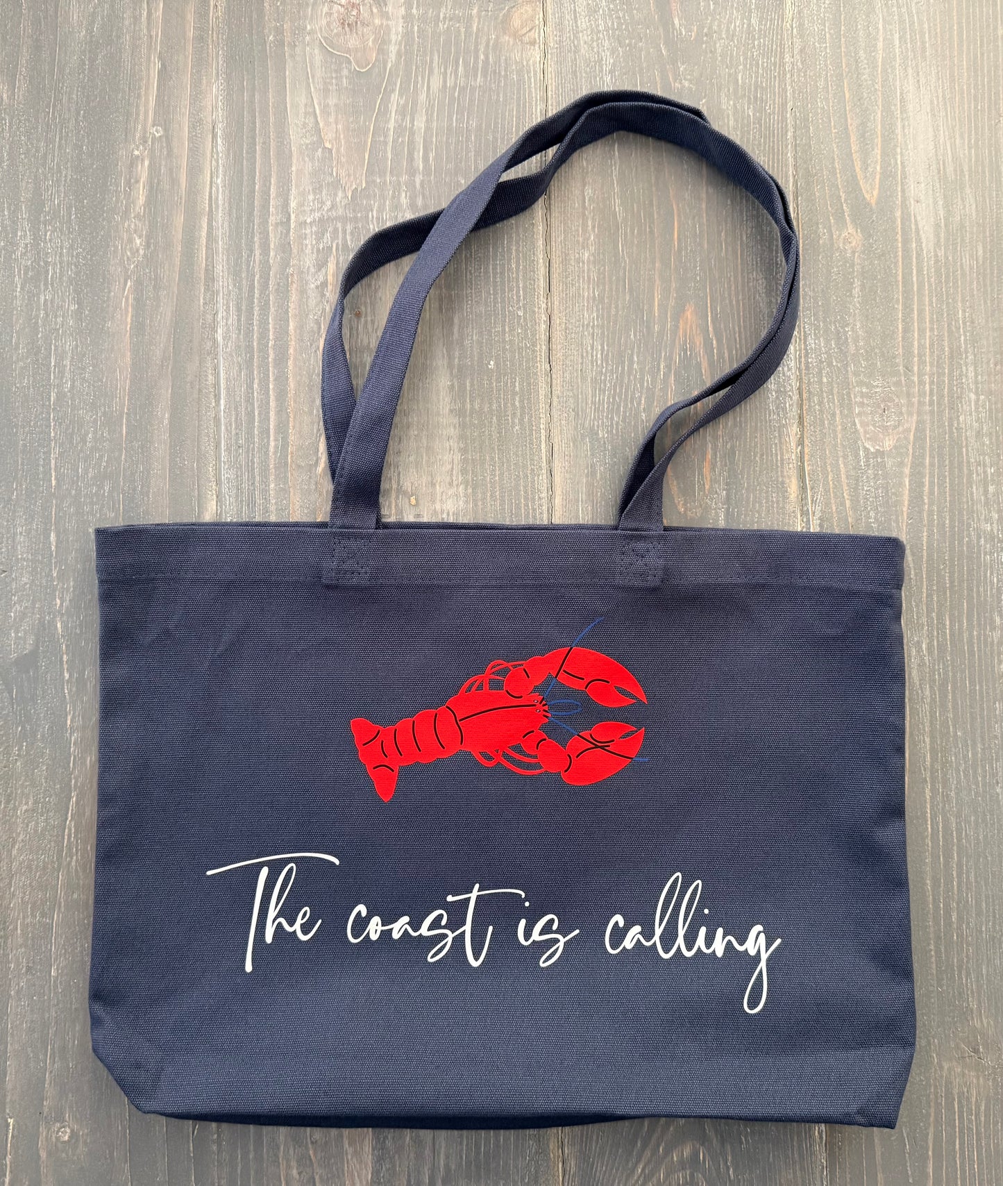 “The Coast Is Calling” Beach Wash Cotton Tote