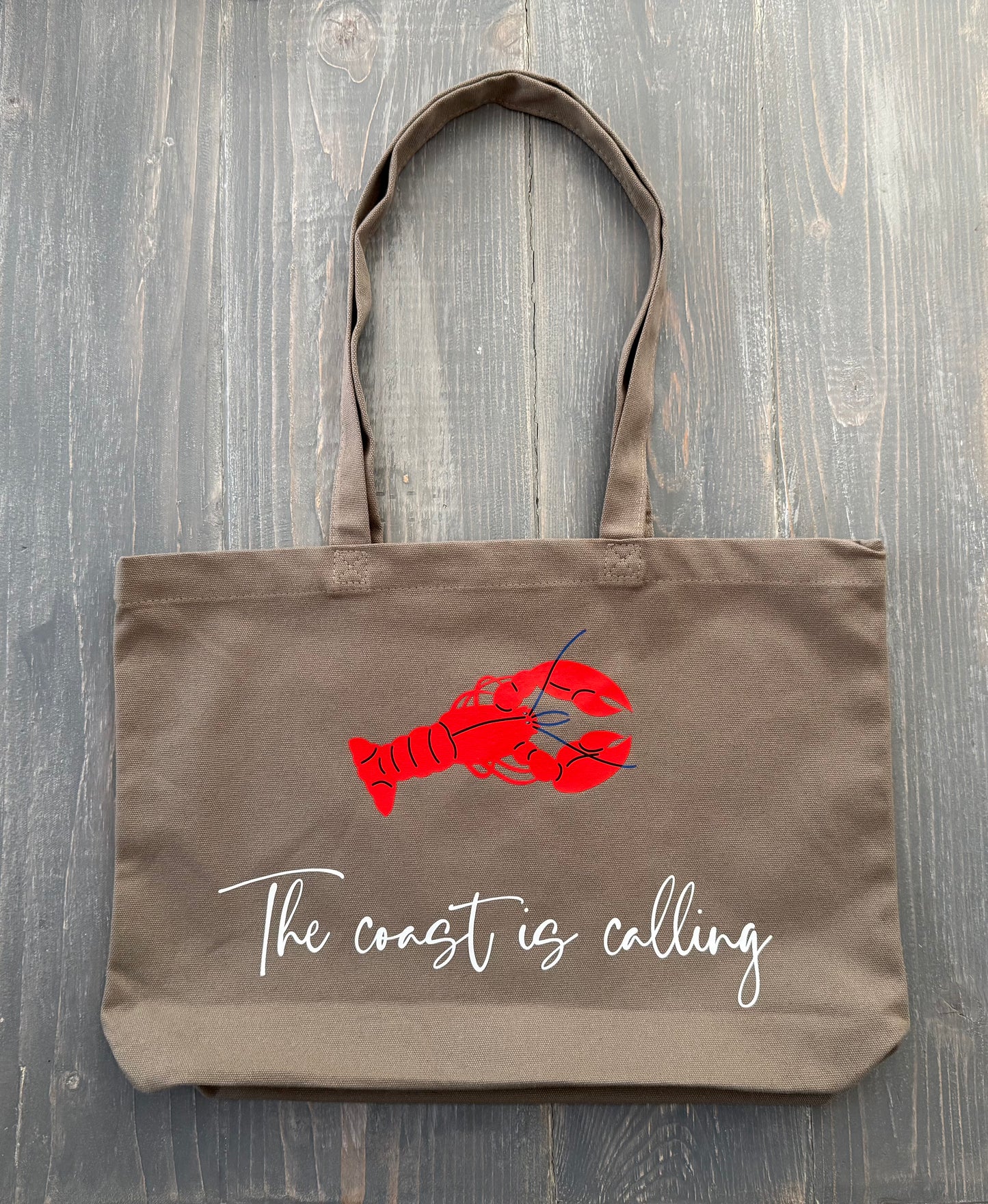 “The Coast Is Calling” Beach Wash Cotton Tote