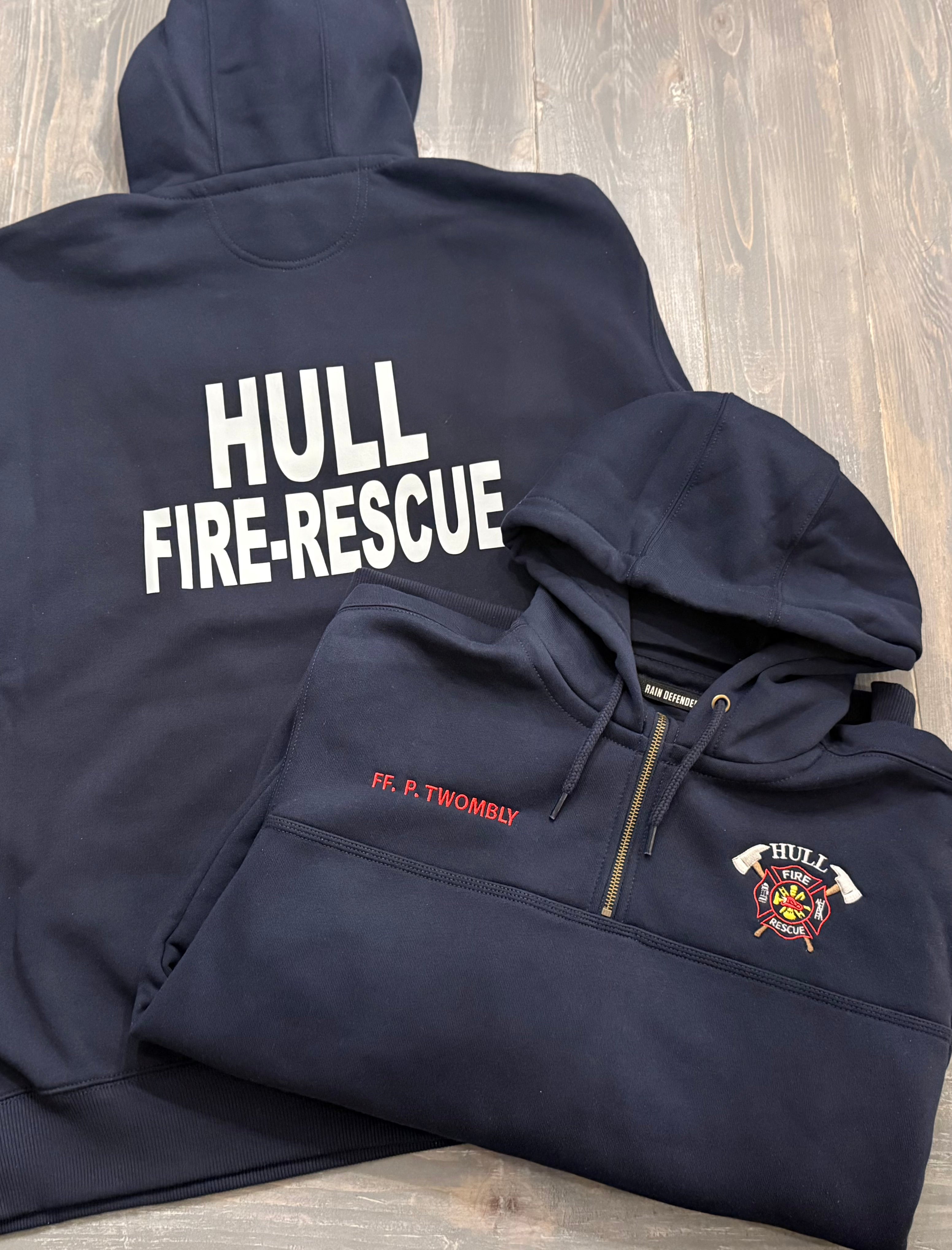 Hull Fire Carhartt® Paxton Rain Defender® 1/4-Zip Hooded Sweatshirt