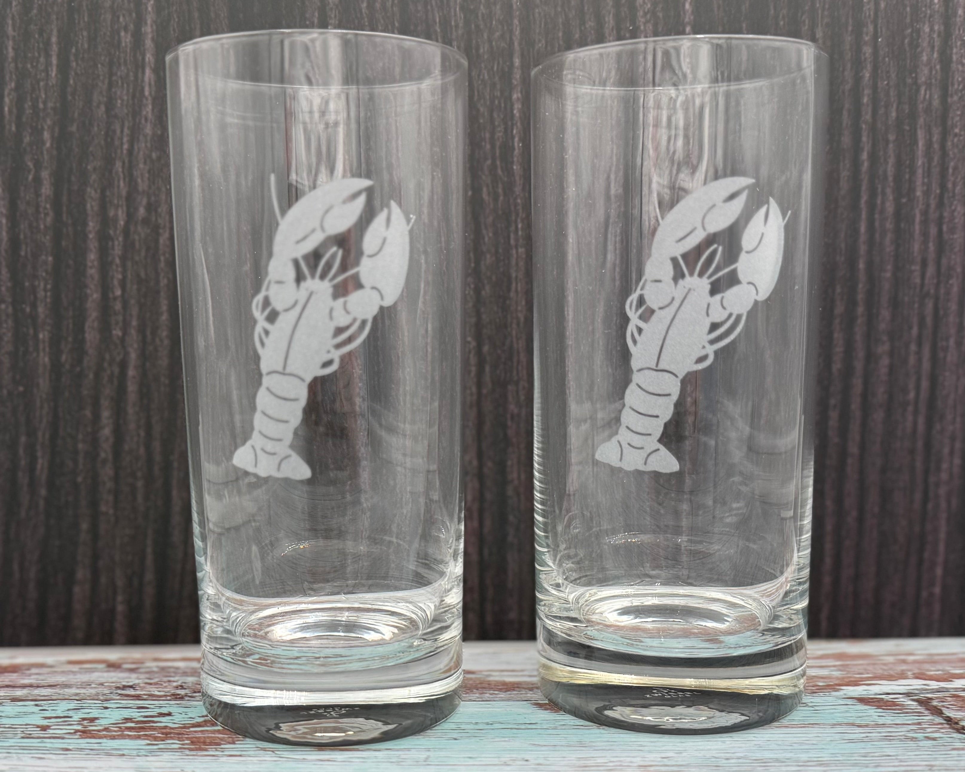 Salt & Tides Etched Lobster Beverage Glass