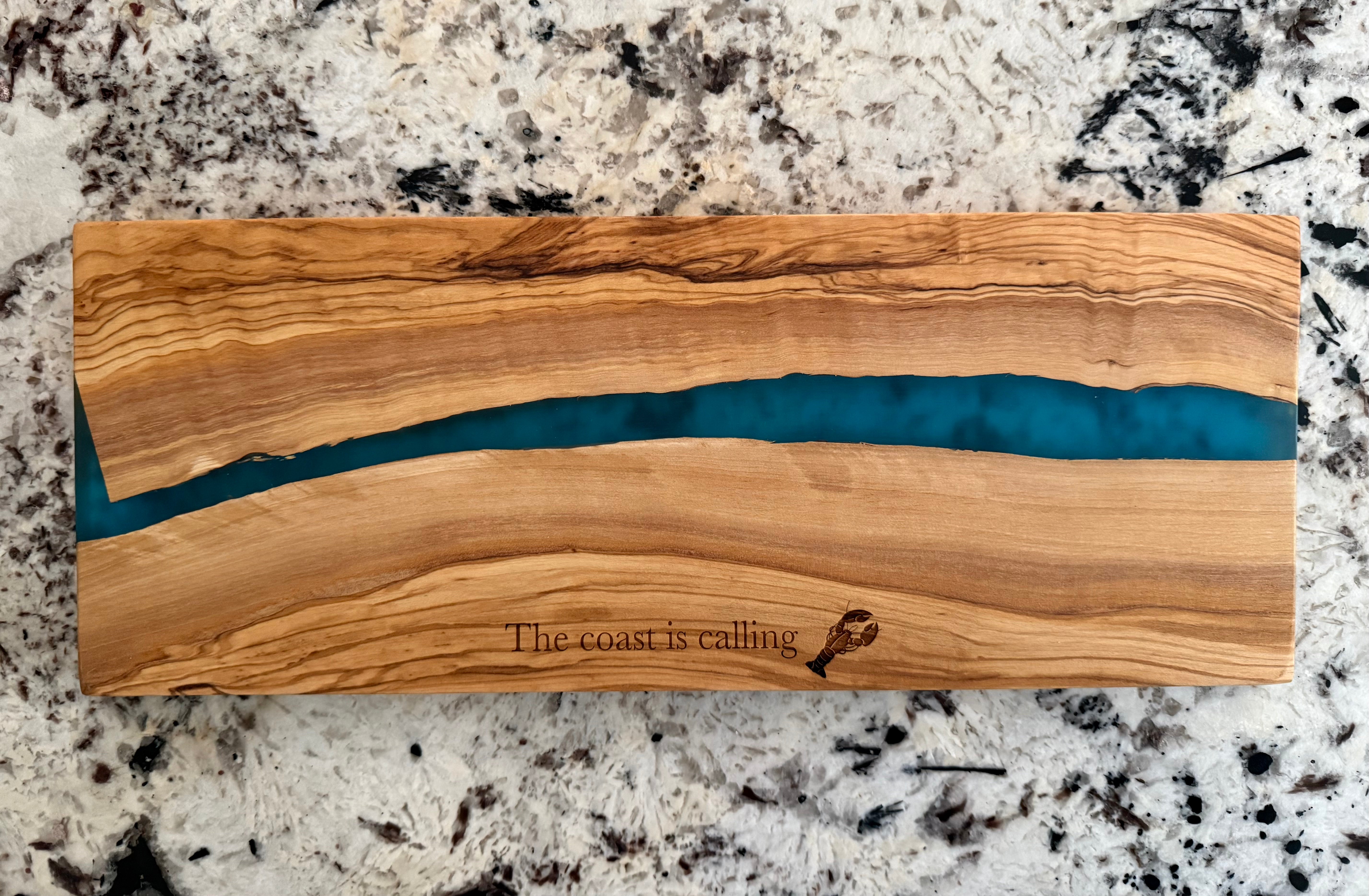 Salt & Tides Olive Wood & Resin Charcuterie Board