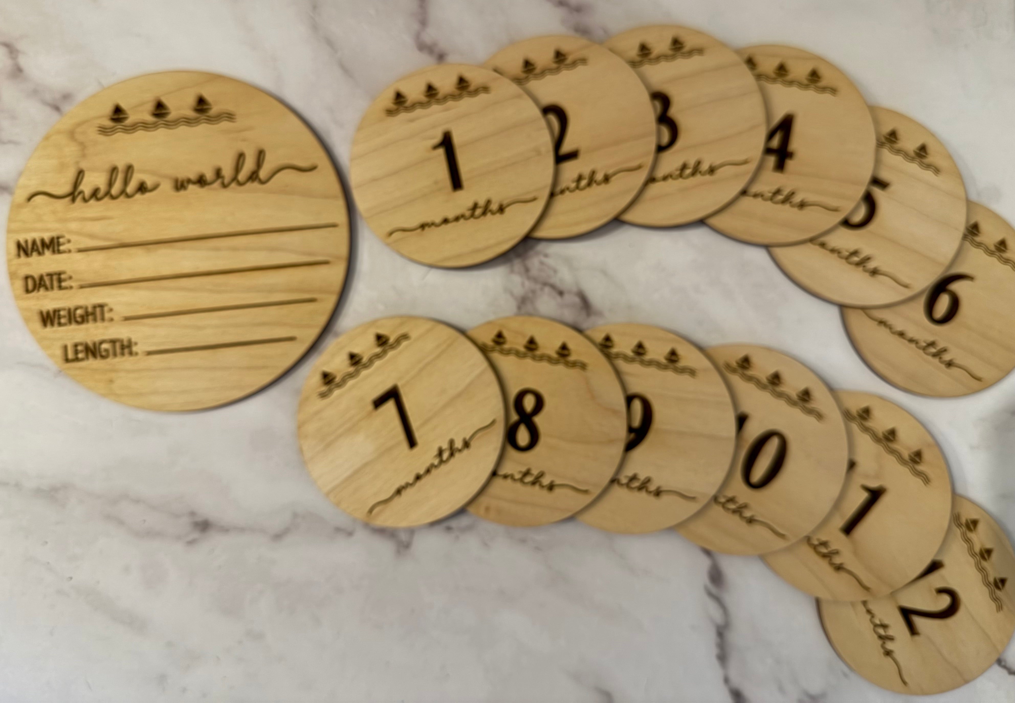 Wooden Baby Milestone Set