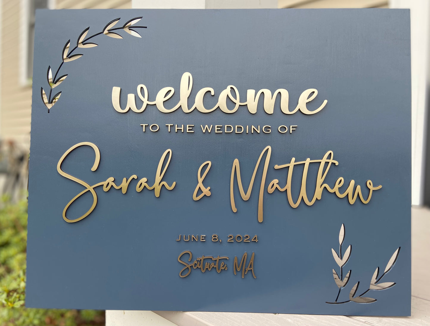 Wood and Acrylic Wedding Welcome Sign