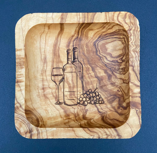 Olive Wood Square Dipping Bowls