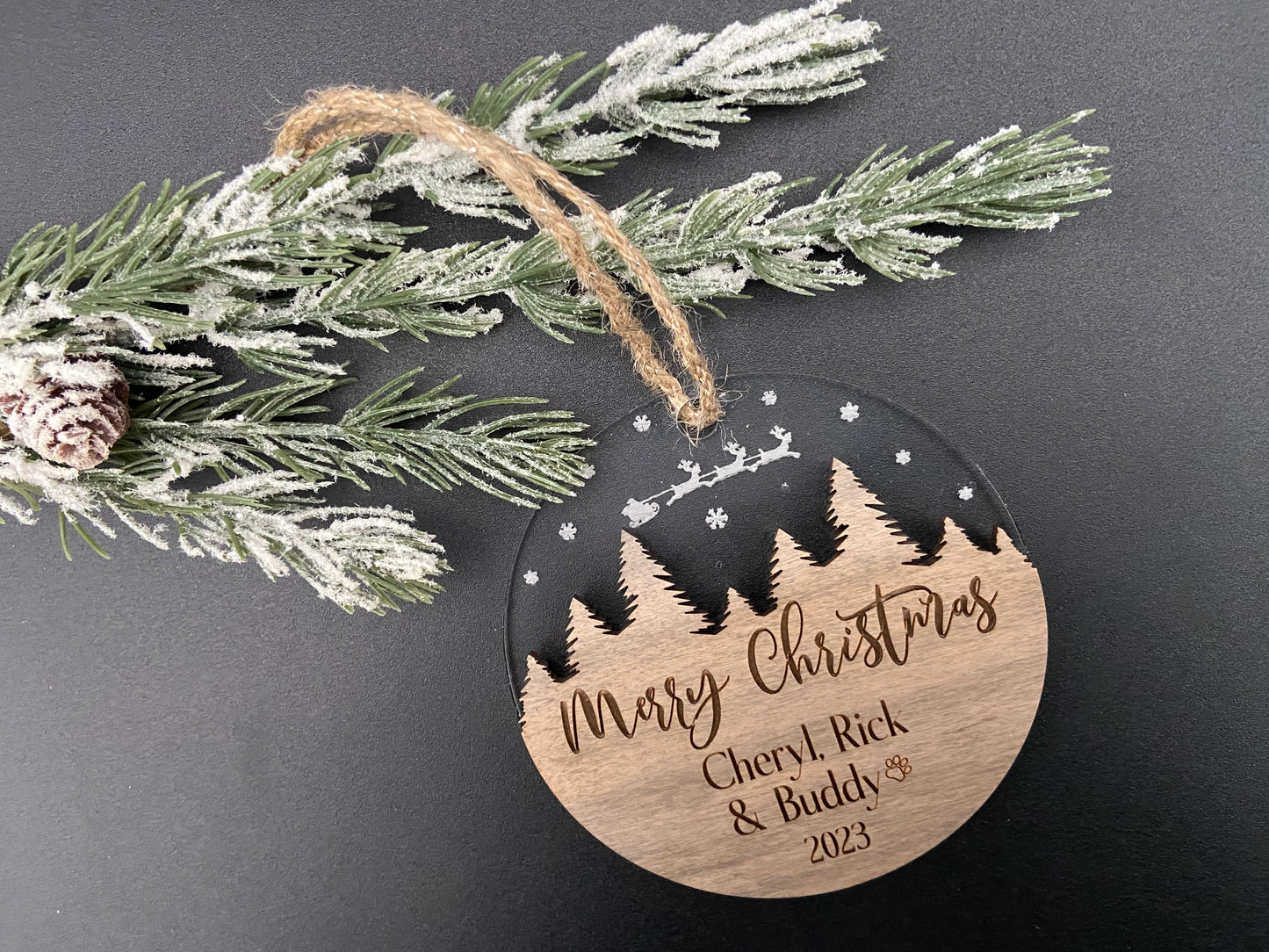 2-Layer Wood and Acrylic Ornament