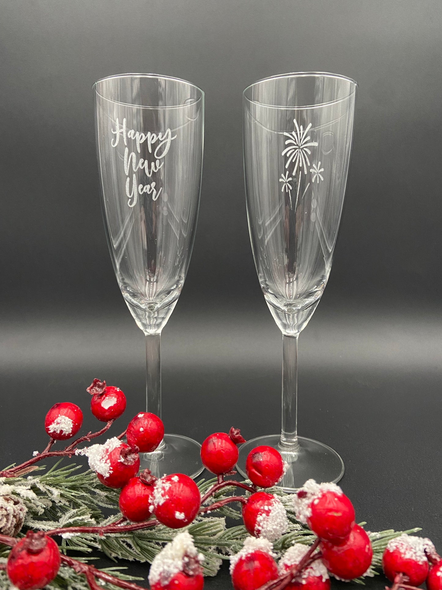 New Years Champagne Glasses (set of 2)