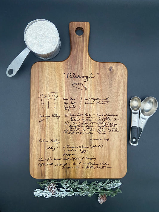 Cutting Board with Engraved Recipe