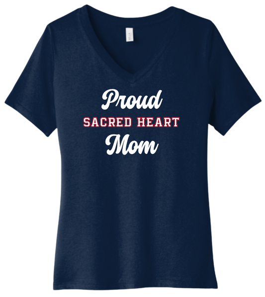 Proud Sacred Heart Mom V-Neck Tee